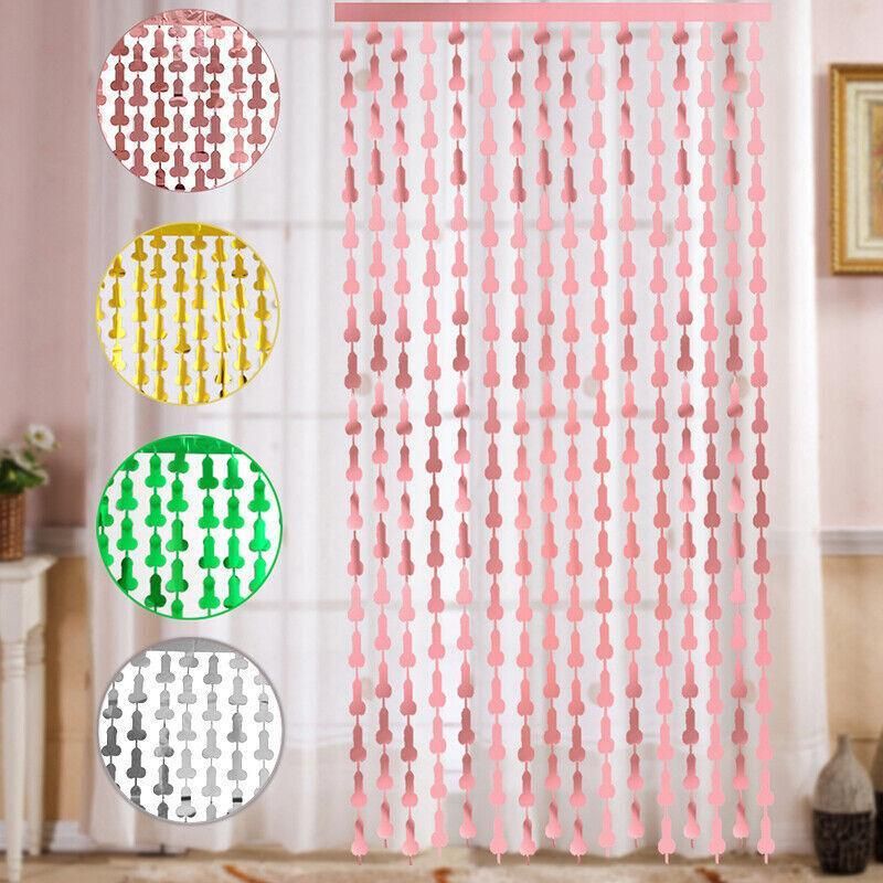 Metallic Tinsel Curtain 2m x 1m Hens Party Backdrop Foil Fringe Hanging Decor - Green — image 6