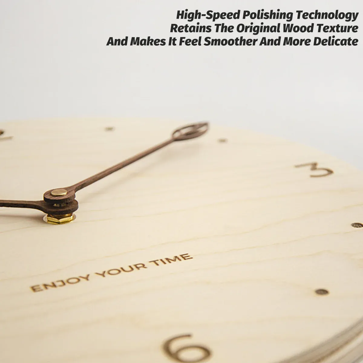 Creative Fashionable Log Wall Clock Natural Wood Colour Silent for Home Decor — image 5