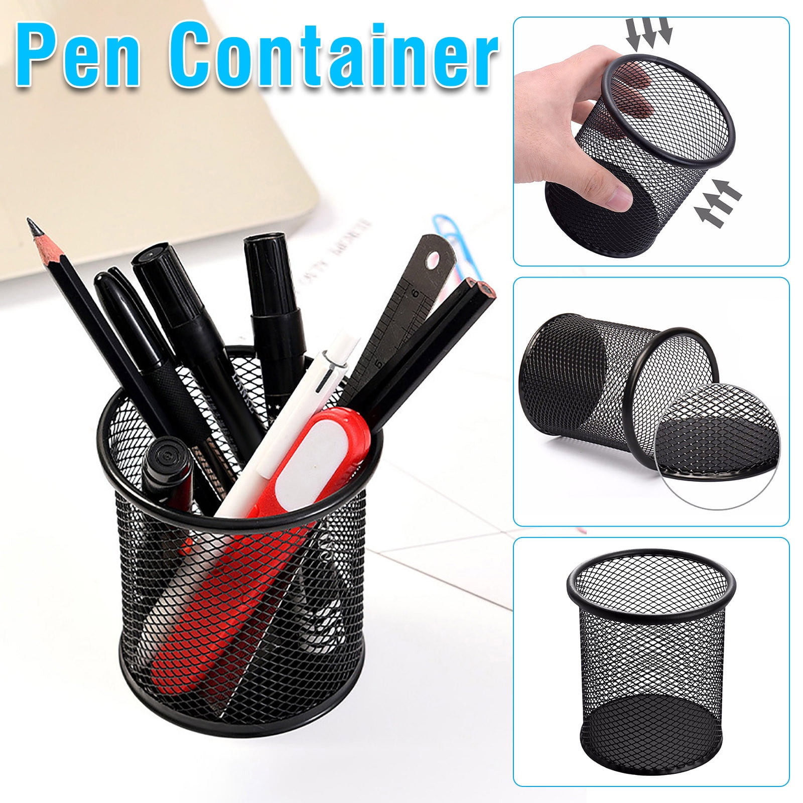 Pen Holder Mesh Pencil Holder Metal Pencil Holders Pen Organizer for Desk Office Pencil Holders, Back to Sch-ool Supplies A โ image 2