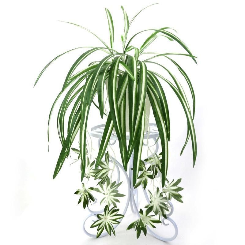 Artificial Chlorophytum Plant Wall Hanging, Green PVC, 65cm, Living Room Decoration, Fake Flower Simulation, Rattan Origin: China — image 2