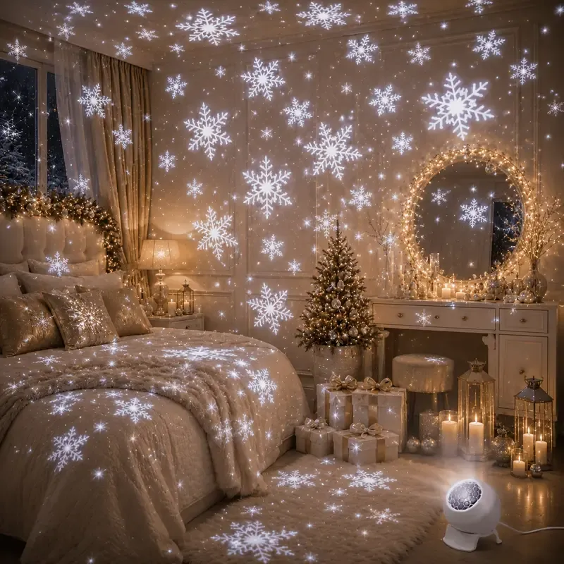 Winter Snowflake Projection Lamp (Rechargeable + Touch Switch) – Fill your room with falling snow at the touch of a finger, wireless and portable, effortlessly — image 2