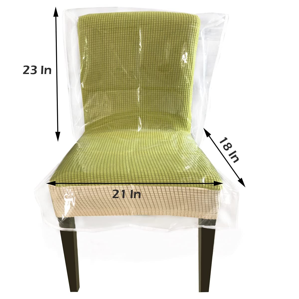Plastic Dining Chair Covers, Waterproof Plastic Chair Covers with Backrests Heavy Duty Clear Chair Seat Cover, No Dust, Dirt — image 4