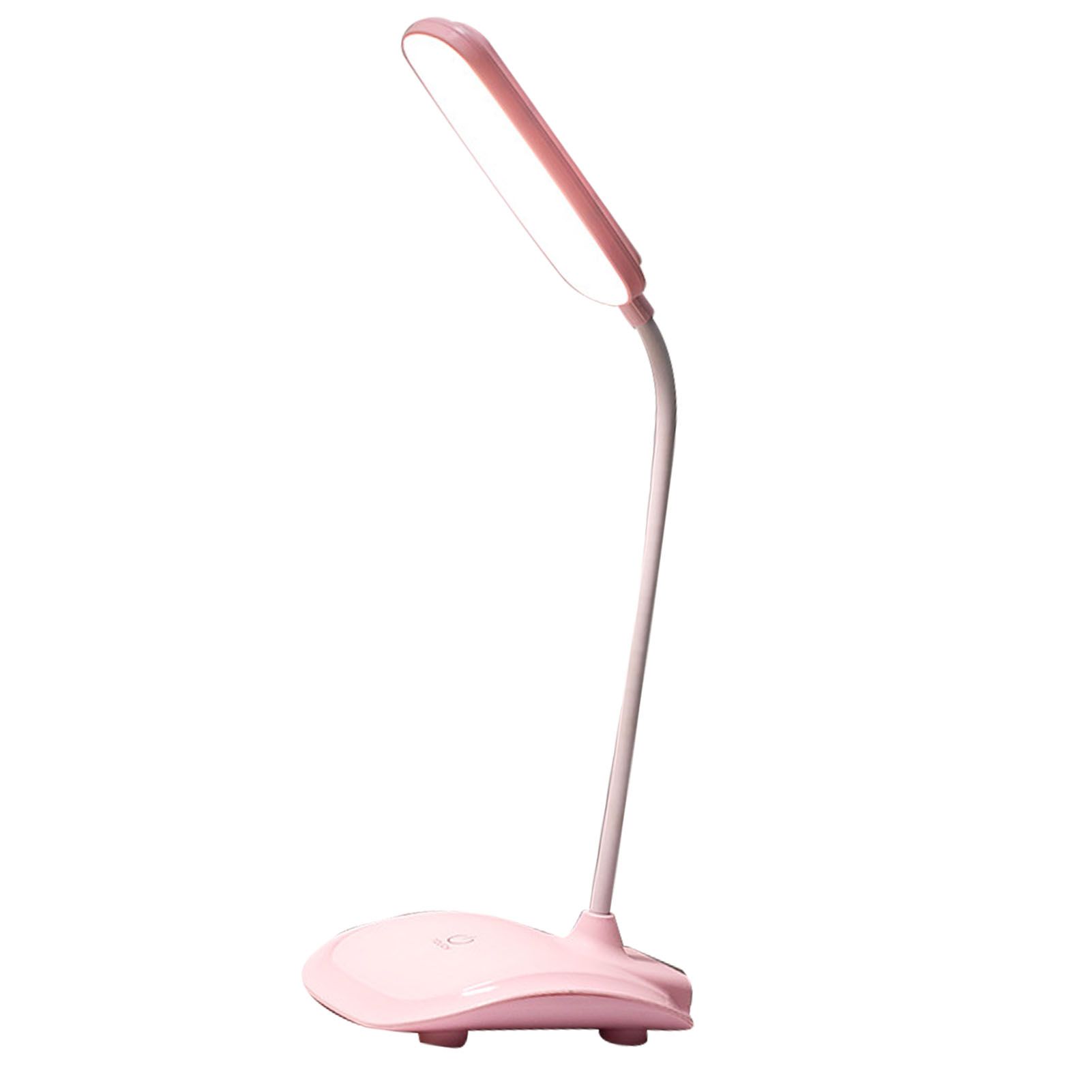 LED Desk Lamp Touch Control Three Level Color Temperature Stepless Dimming USB Charging Table Lamp Pink โ image 2