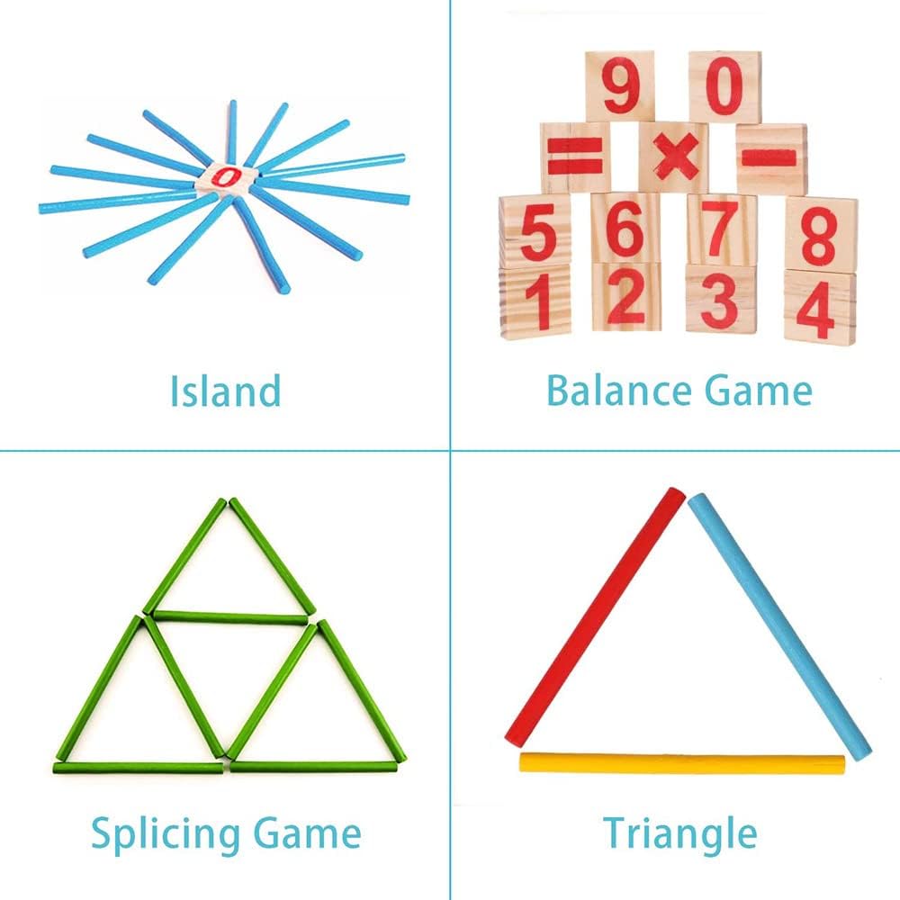 Montessori Math Toy, Wooden Sticks Digital Game with Counting Blo โ image 5