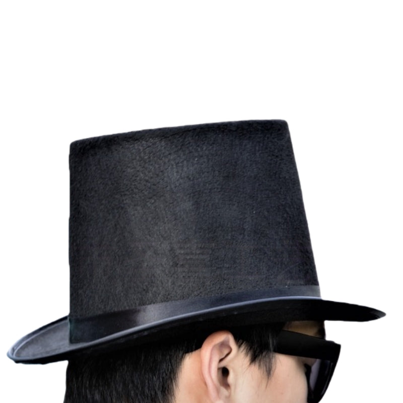 Classic Black Felt Top Hat – Vintage Elegance for Formal Wear or Costume — image 3