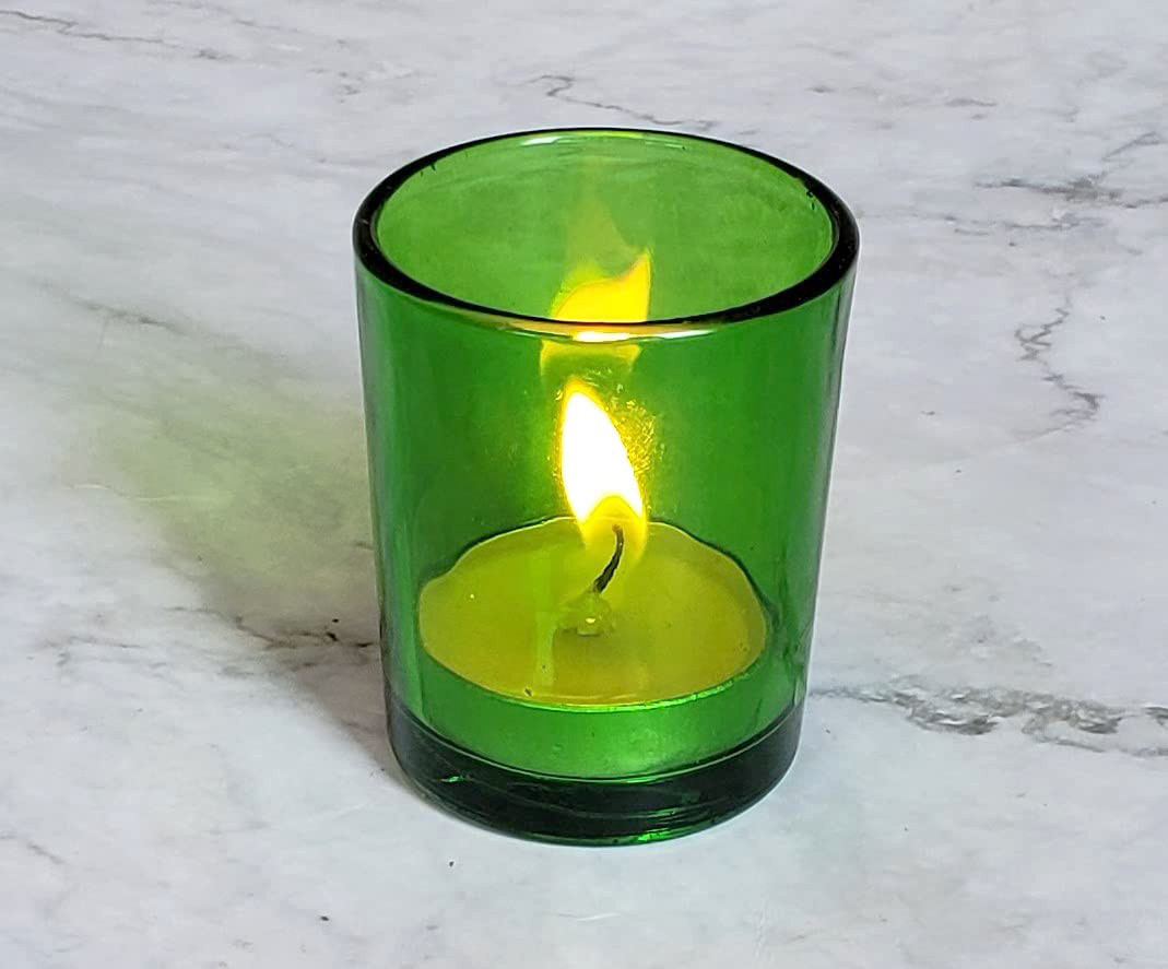 40 Bulk Pack Green Glass Votive Candle Holders Table Centreoieces Xmas Wedding Anniversary Event Recption Party Function or Home Decor — image 3