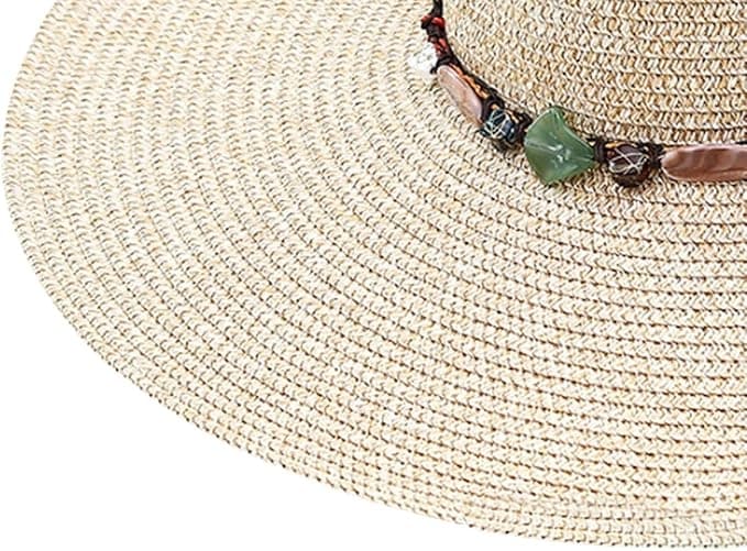 Foldable Straw Hat for Women UPF50+ Sun Protection Wide Brim, Pink, One Size — image 6