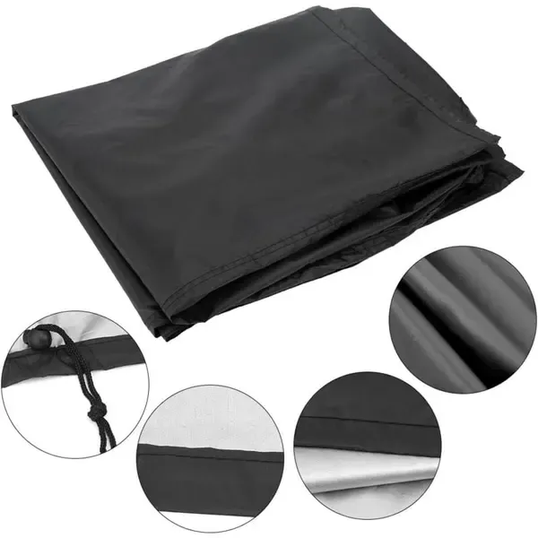 1 Piece Square BBQ Grill Cover,210D Waterproof Oxford Fabric UV-Resistant Outdoor Protector with Secure Strap, Black, 80 x 66 x 100 cm — image 2