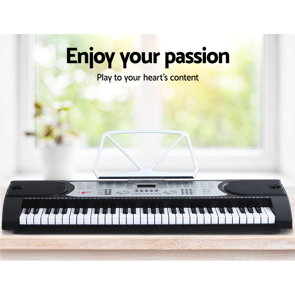 Alpha 61 Keys Electronic Piano Keyboard Digital Electric w/ Stand Stool Silver — image 4