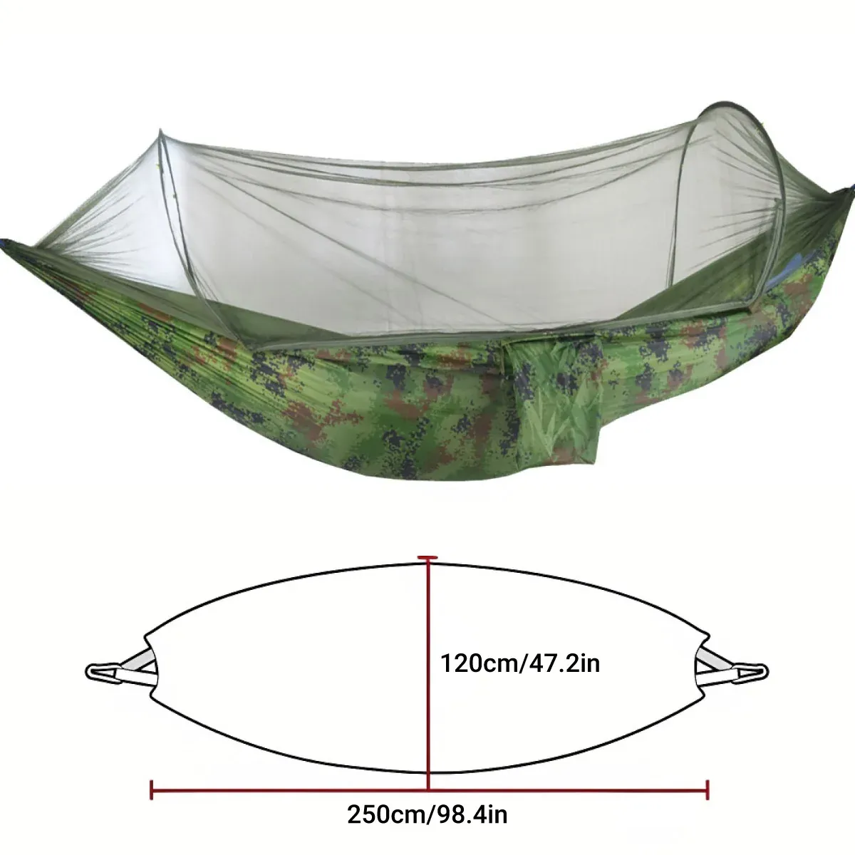 Camping Hammock Tent Set Double Outdoor Hanging Bed With Mosquito Net For Travel - Camouflage โ image 4