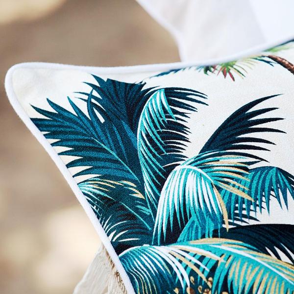 Cushion Cover-With Piping-Palm Trees White-45cm x 45cm — image 3