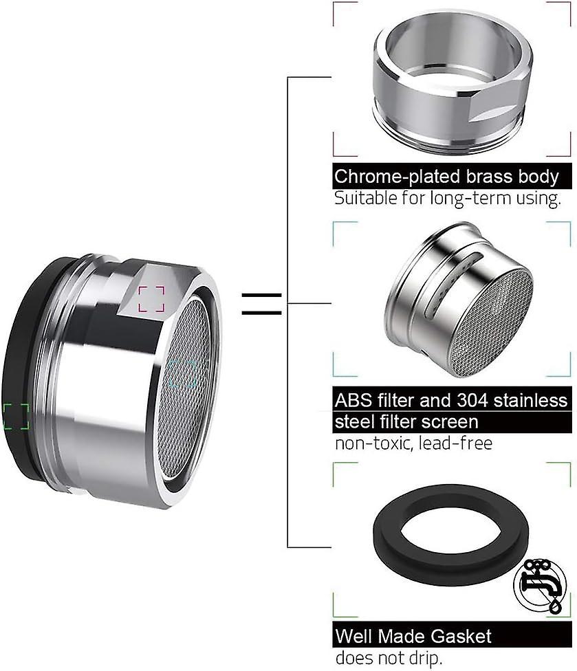 4 Pieces Faucet Filter Aerator Universal Water Saving Faucet Aerators For kitchen Sink Faucet or Bathroom Faucet Silver (24MM) — image 2