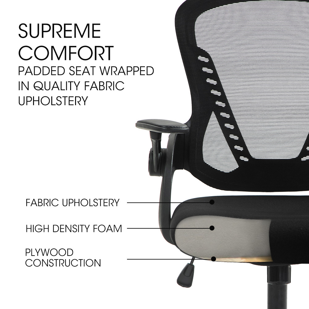 FORTIA Ergonomic Office Desk Chair, Coolmesh Fabric, Adjustable Recline, Black Mesh/Black Frame โ image 3