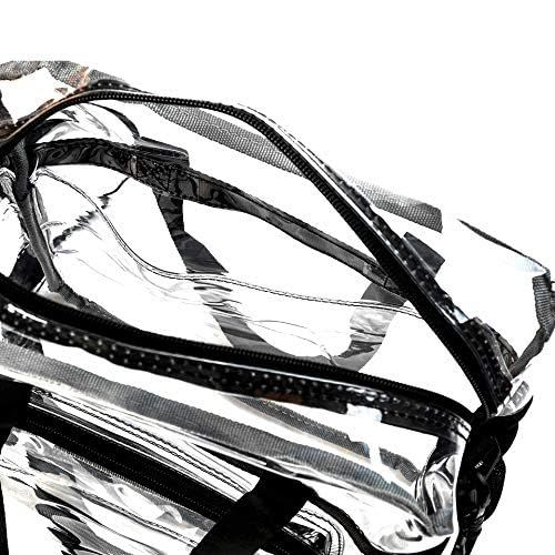 Clear bag for Stadium Events, Women's Top-Handle Bags for Concert Festival Work Large capacity transparent bag for carrying(black) — image 4