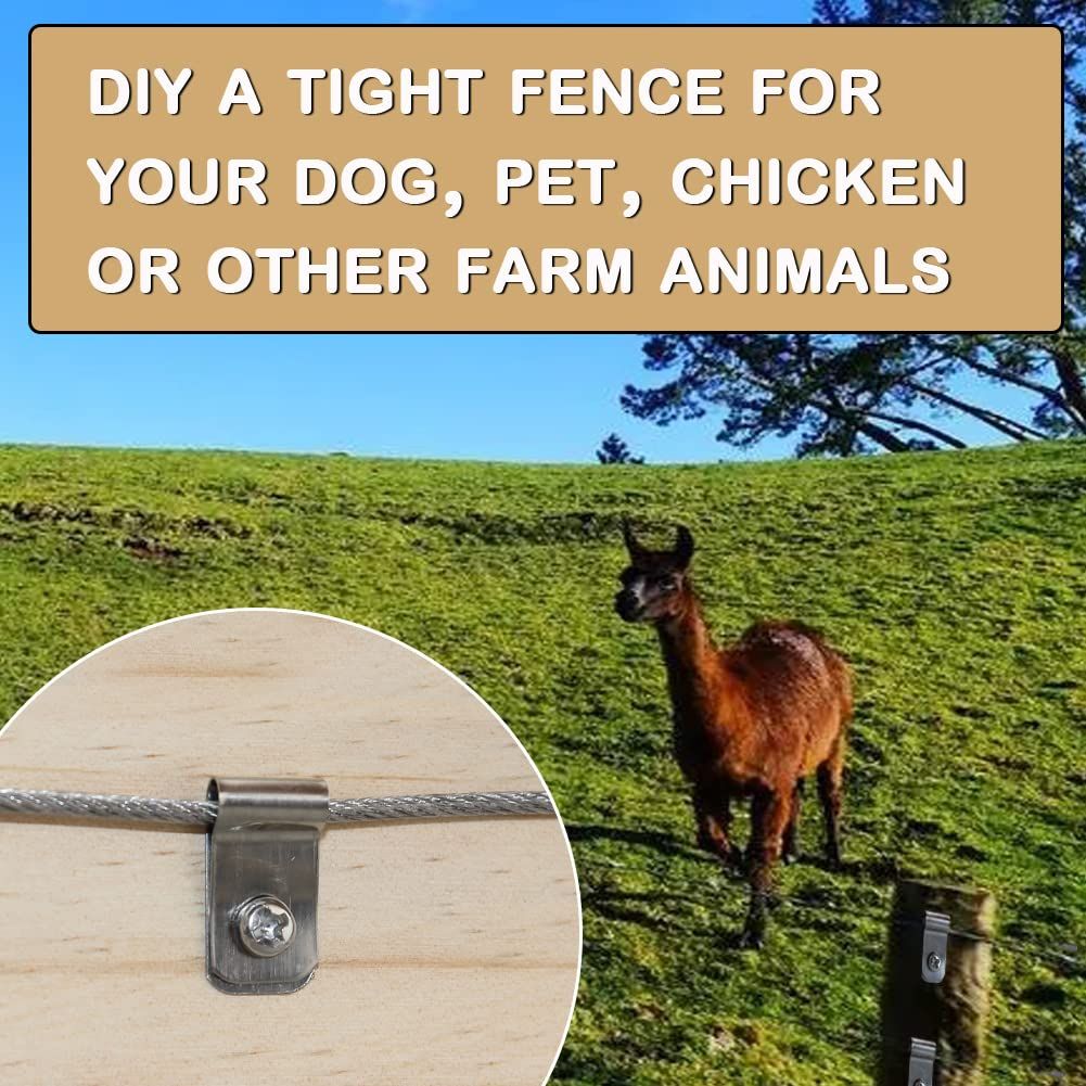 Wire Fence Clips 100 Pcs Fence Wire Clamps Stainless Steel Fencing Mounting Clips with 100 Pcs Stainless Steel for 12-16 Gauge โ image 4