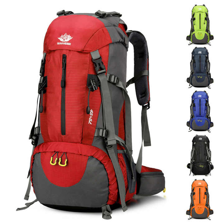 Red High-Capacity Nylon Hiking Backpack - Durable โ image 2