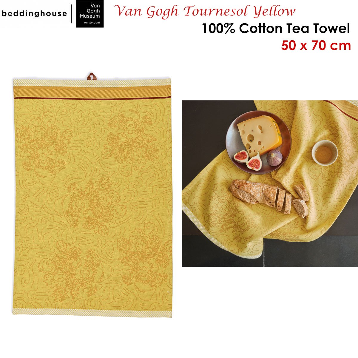 Bedding House Van Gogh Tournesol Yellow Tea Towel — image 2