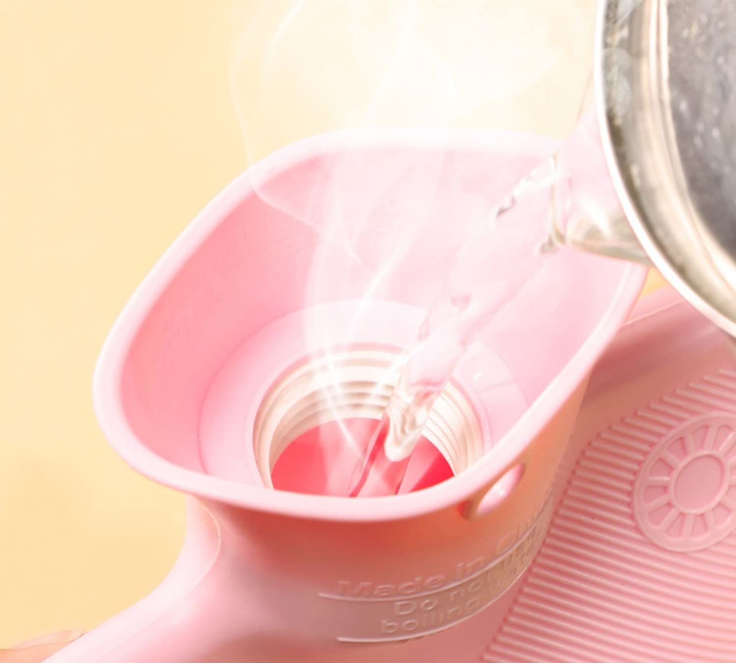 Plush Soft Cover, 1L Cute Hot Water Bag for Pain Relief with Cute Cover, Cramps, Back, Neck, Feet, Menstrual Cramps (Pink) โ image 3