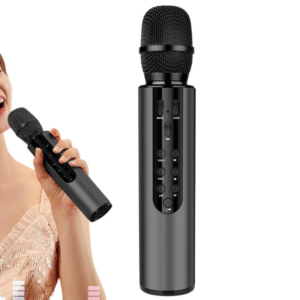 Multifunctional Wireless Bluetooth Karaoke Microphone Black