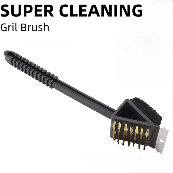 2 Pack Grill Brush and Scraper Set, Lightweight Double Sided 3-in-1 Plastic BBQ Cleaning Brush for Gas and Charcoal Grills — image 5