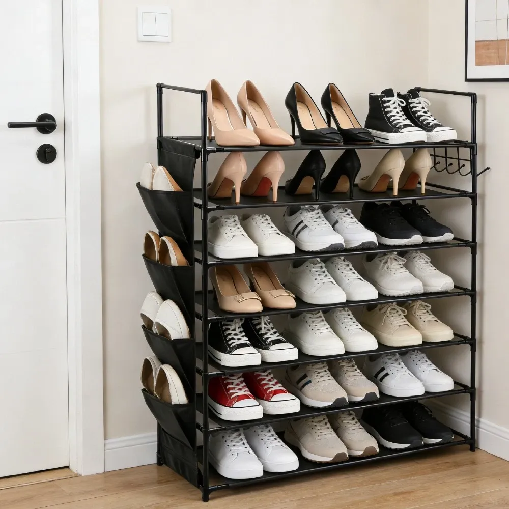 SEDY 7-Tier Shoe Rack Storage Organizer Shelf for 28–30 Pairs Bedroom Garage — image 5
