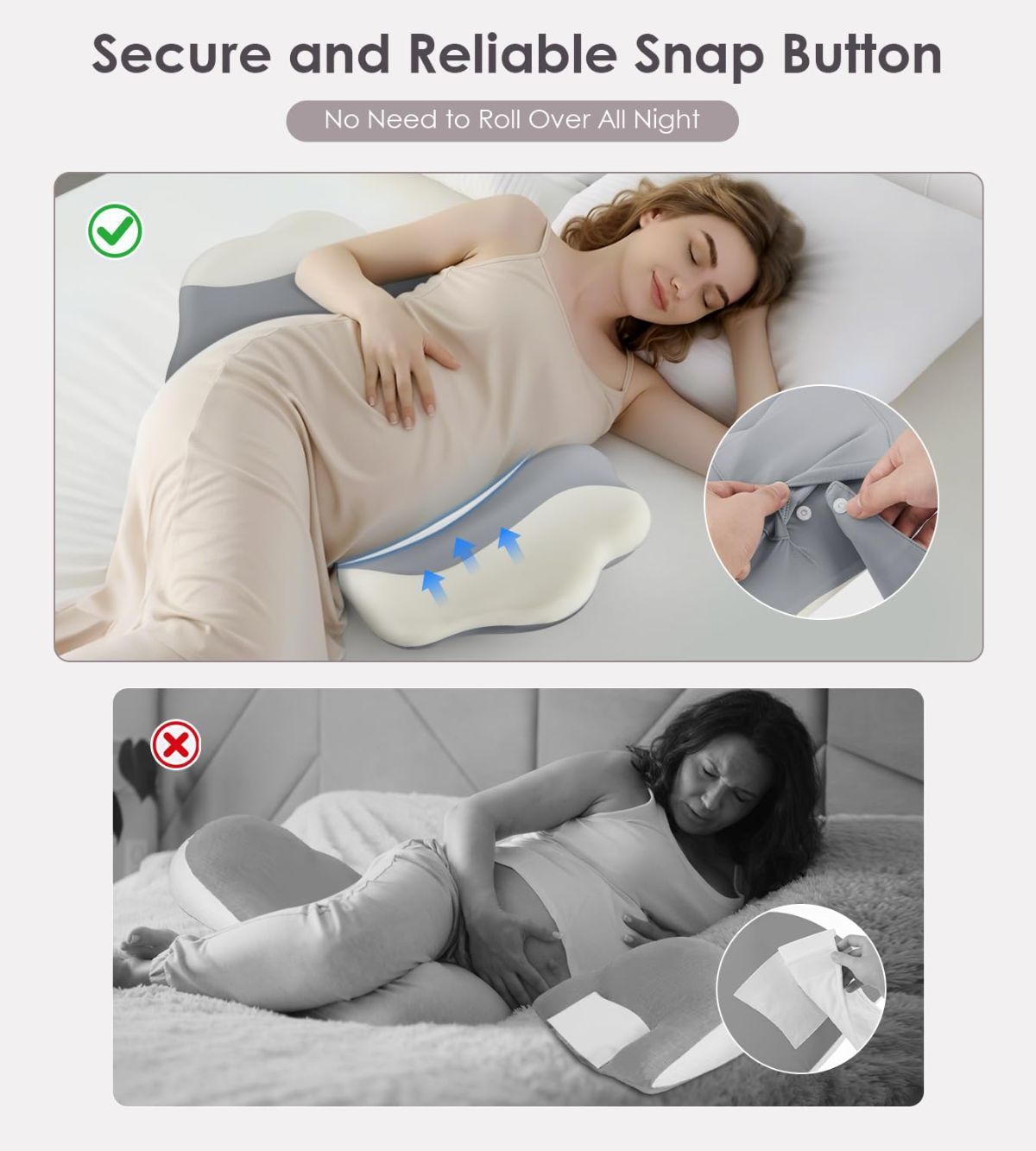 Pregnancy Pillows for Sleeping, Memory Foam Maternity Pillow Support for Back Belly HIPS, Adjustable Travel Wedge Pillow for Pregnant Women, Side Sleeping — image 5