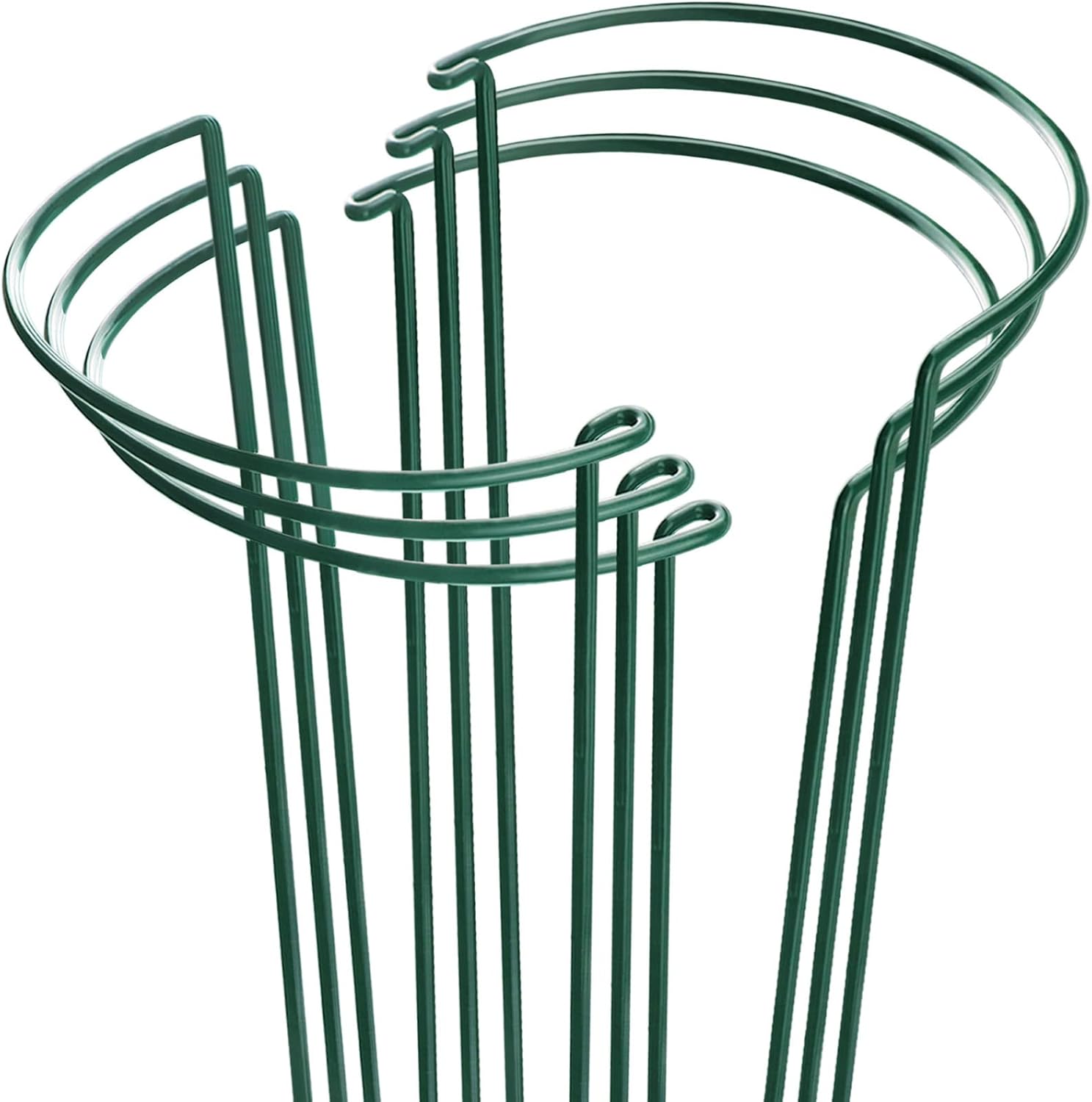 Plant Support Poles, 6-Pack Metal Peony Cages and Supports, Plant Support Cage for Garden Poles, Large Plant Support Ring for Outdoor and Indoor Use, Snake