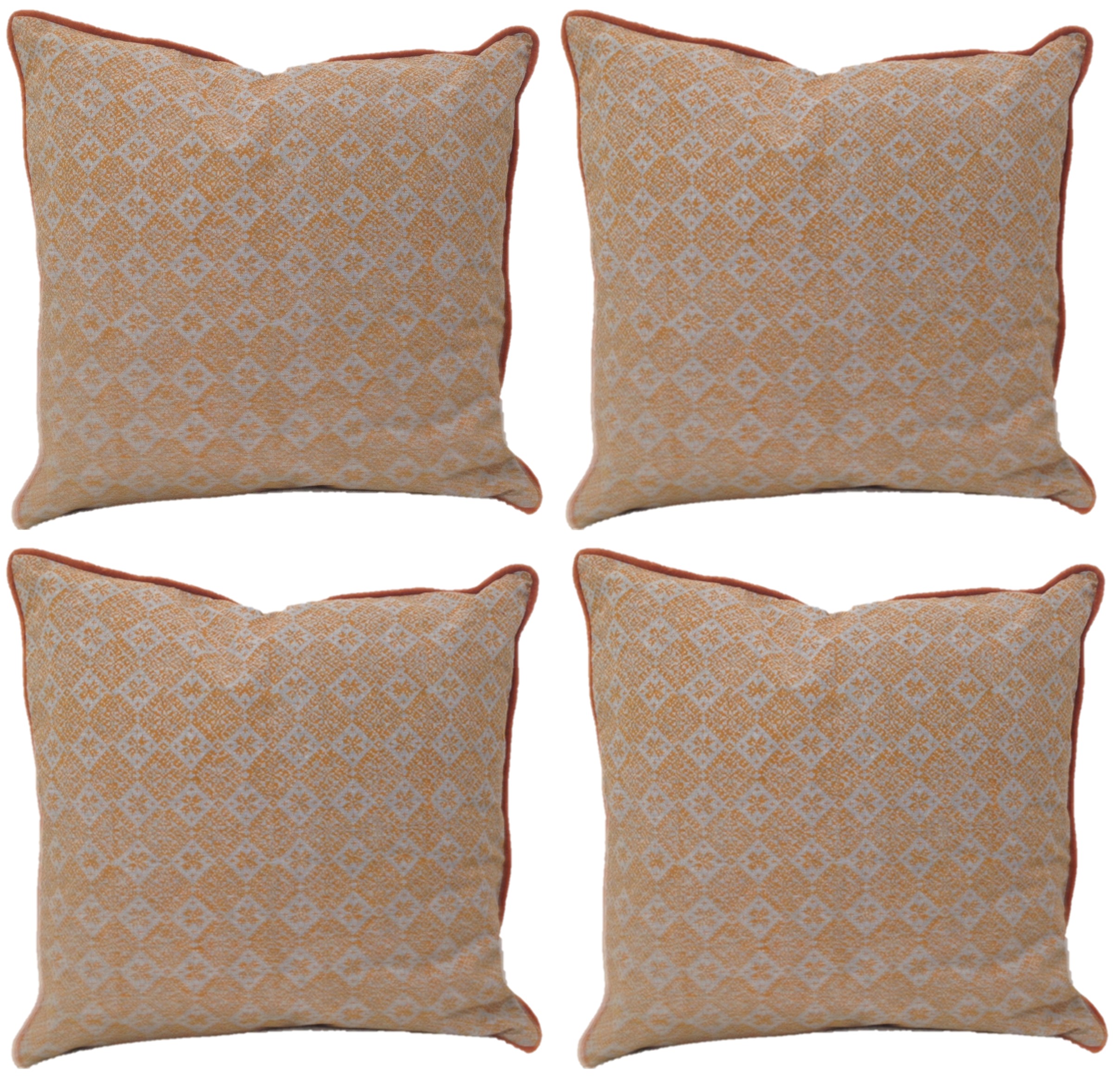 Pack of 4 Azuk Orange & Grey Cushion Covers 50cm x 50cm โ image 2