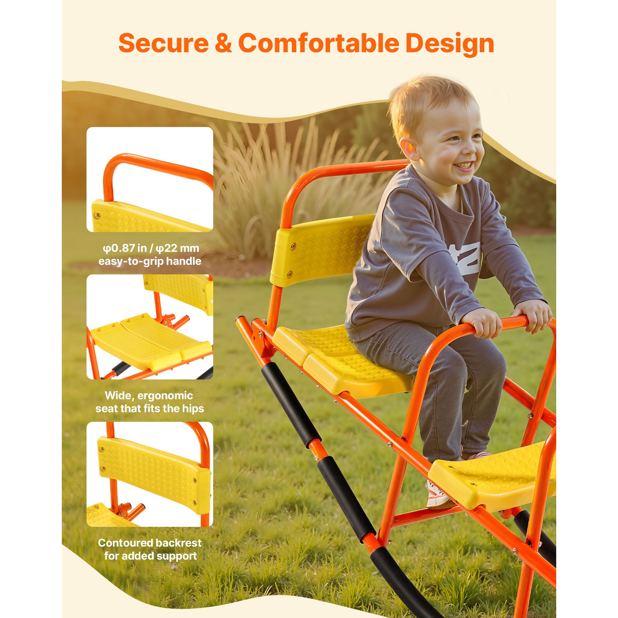 Kids Seesaw 90 kg Capacity Metal Rocking Teeter Totter with Handles โ image 5
