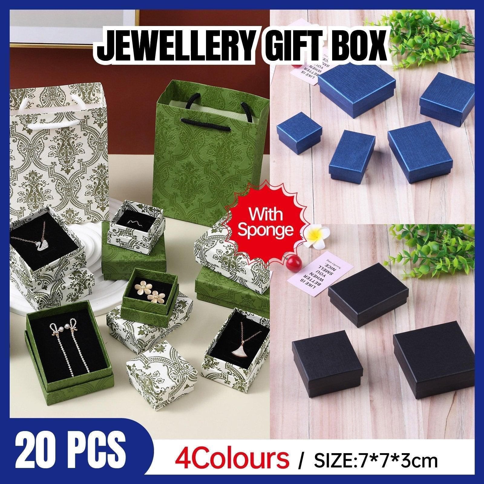 20pcs Ring Earring Gift Boxes Small Jewelry Packaging Storage Case Organiser - Green — image 2