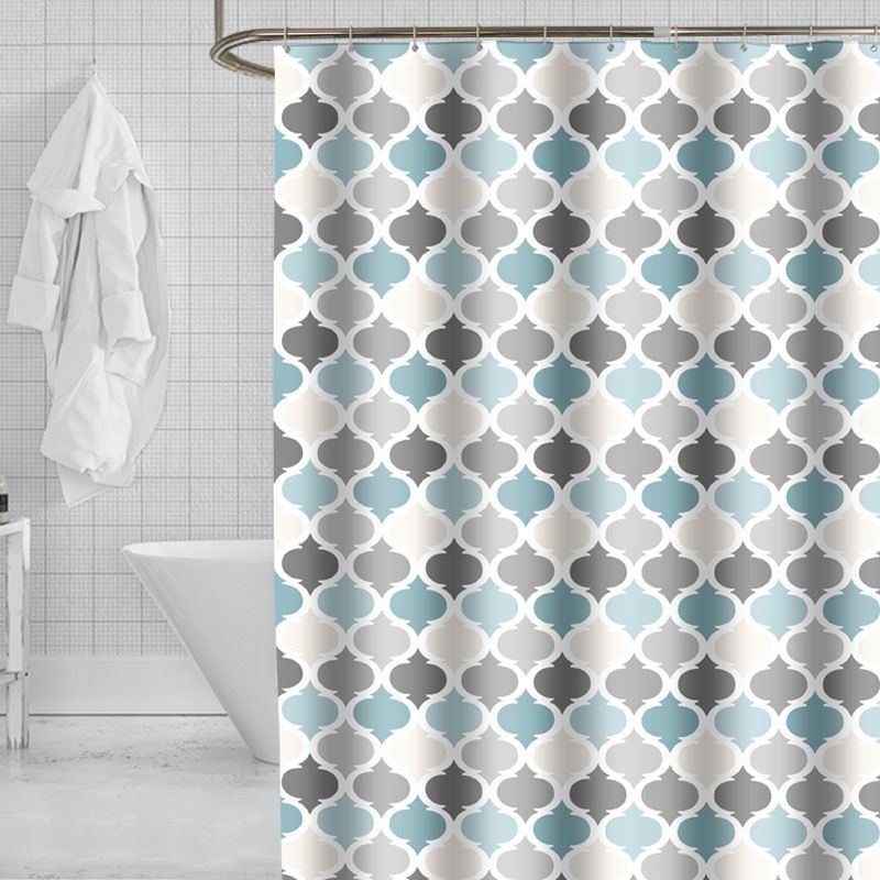 Home Universal Bathroom Fabric Shower Curtain for Men or Women: Muted Tones of Blue and Grey-180*200cm