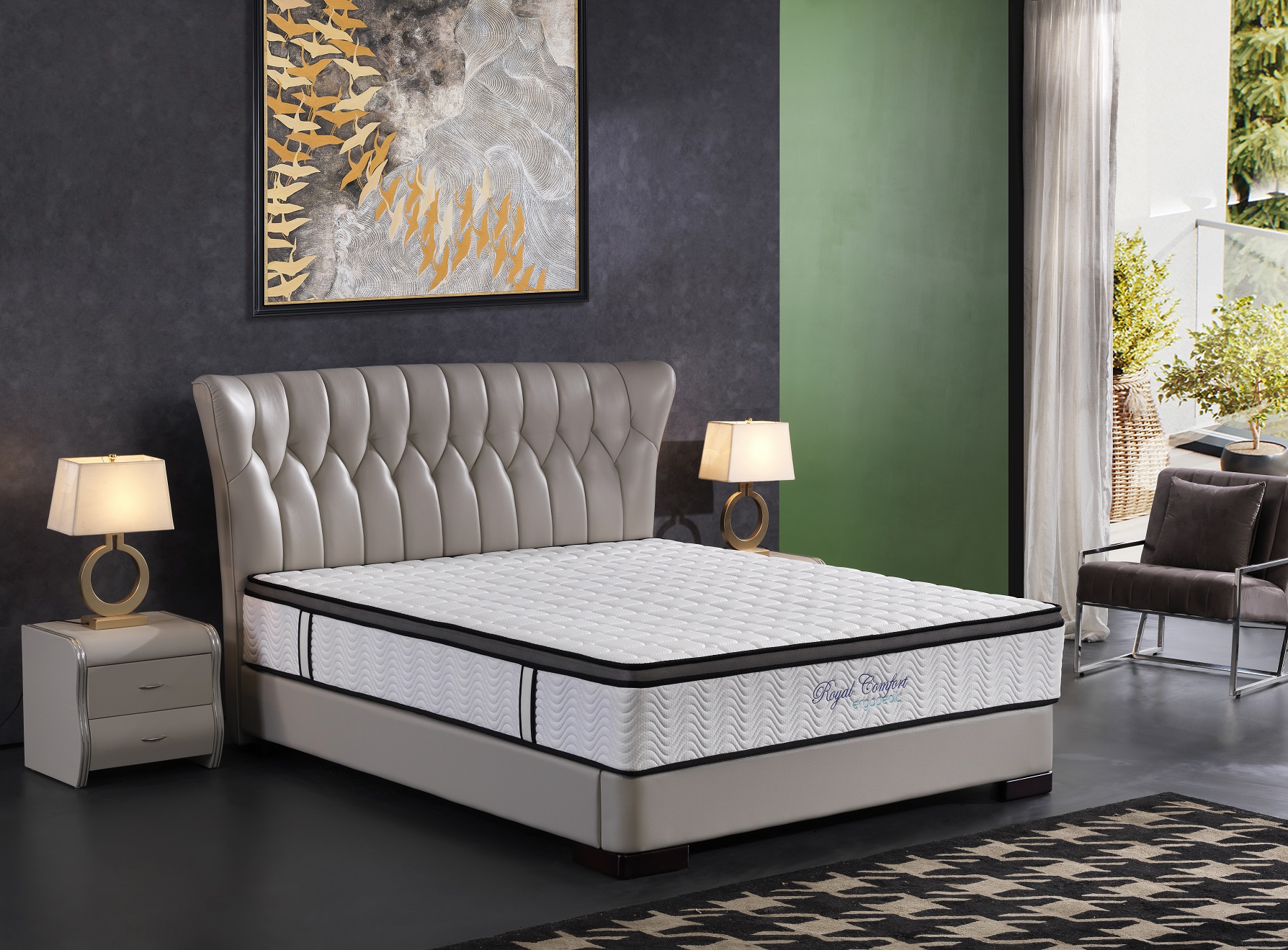 Ergopedic Mattress 5 Zone Latex Pocket Spring Mattress In A Box 30cm - King - White Grey Black โ image 3