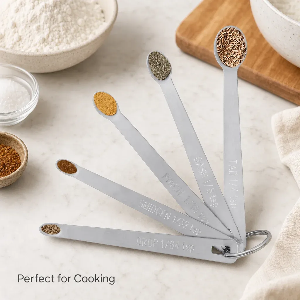 5 Pack Stainless Steel Mini Measuring Spoons for Kitchen Baking and Cooking — image 3