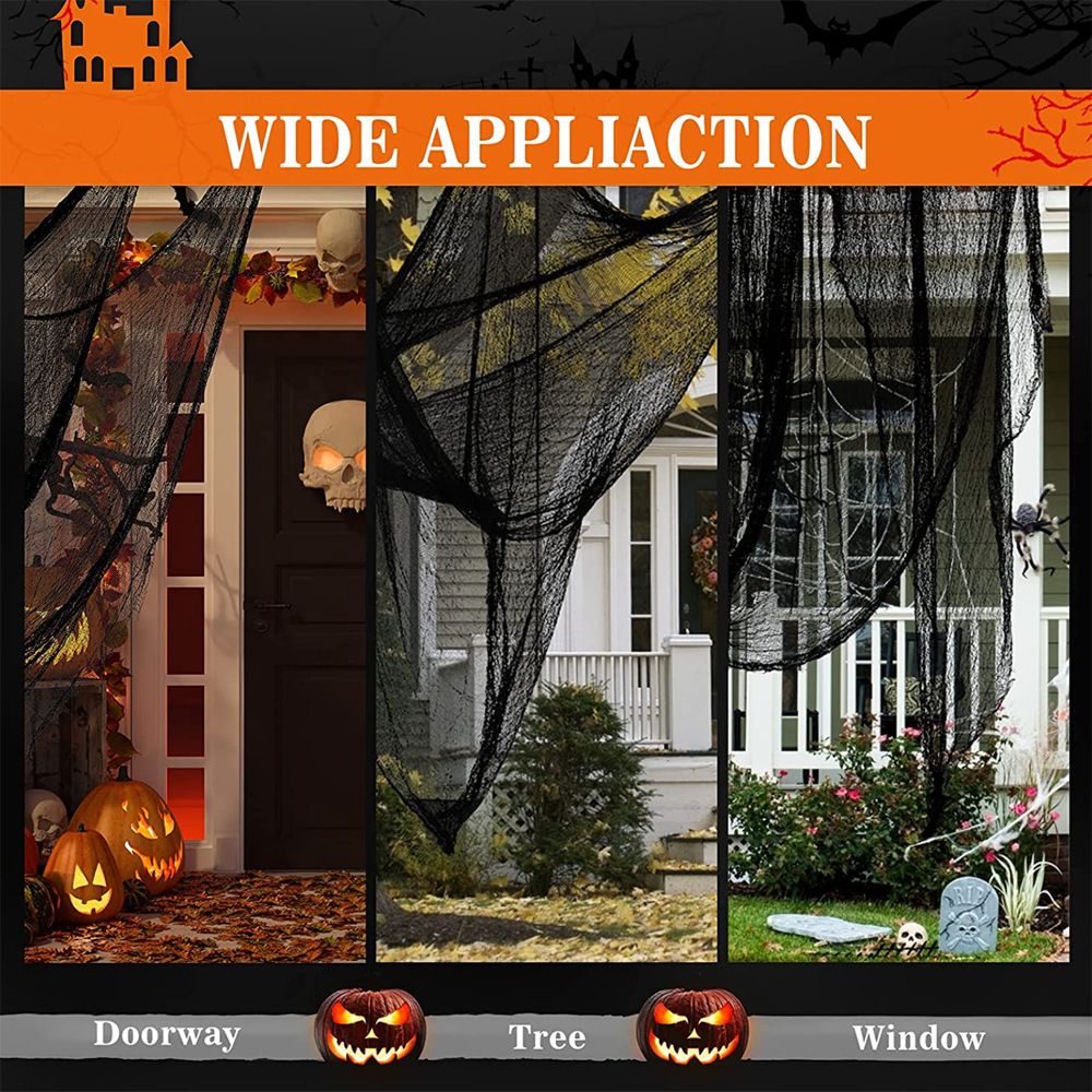 76cmx183cm Halloween Creepy Cloth - Halloween Decorations Clearance - Black Creepy Spooky Halloween Decorations Outdoor Indoor — image 2
