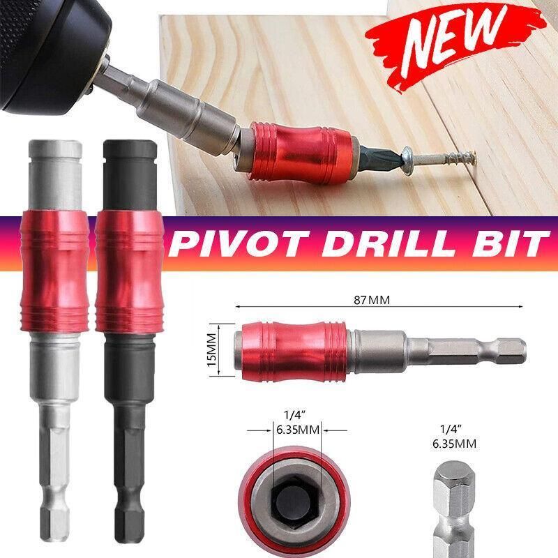 Pivot Drill Bit Holder Steel Impact Swivel Screw Adapter for Quick Bit Changes - Red Black โ image 2
