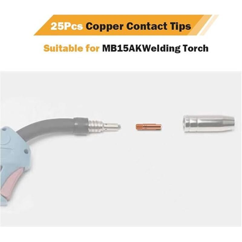 25 Pcs Contact of Nozzles of for Nozzle a Gas and Gas Without Torch of Welding MIG and MAG Consumables a MIG Welder MIG — image 3