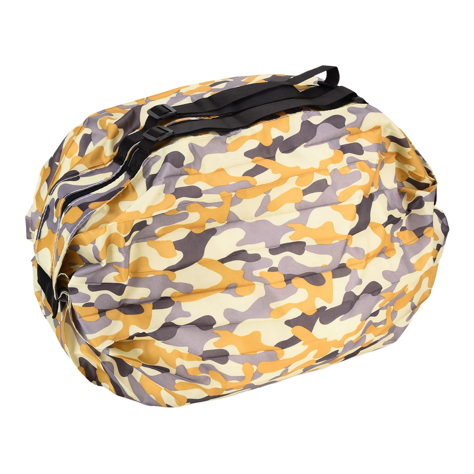 High Capacity Storage Bag Travel Single Shoulder Waterproof Shopping Bag Portable Folding Storage BagYellow Camouflage โ image 2