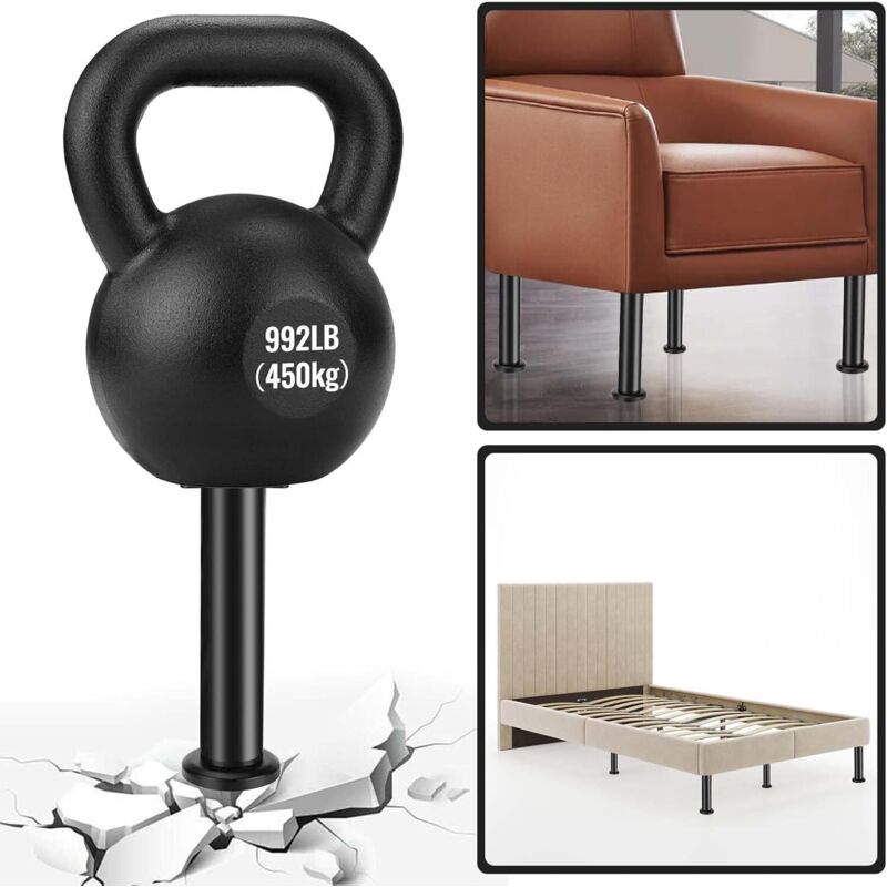 pcs Furniture Legs, 18-30 cm Adjustable Furniture Legs with 18 pcs Screws, Metal Bathroom Cabinet Feet for Sofa Cabinet Table Leg Chair - Black — image 4