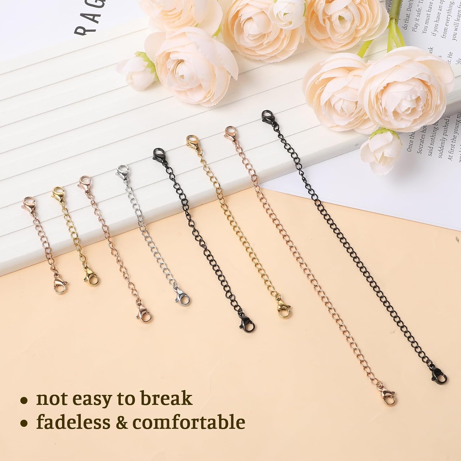 16Pcs Necklace Extenders for Women Necklace Extension Connector Lobster Claw Jewelry Chain Stainless Steel Chain Extenders Assorted Sizes Colors for Necklaces โ image 6