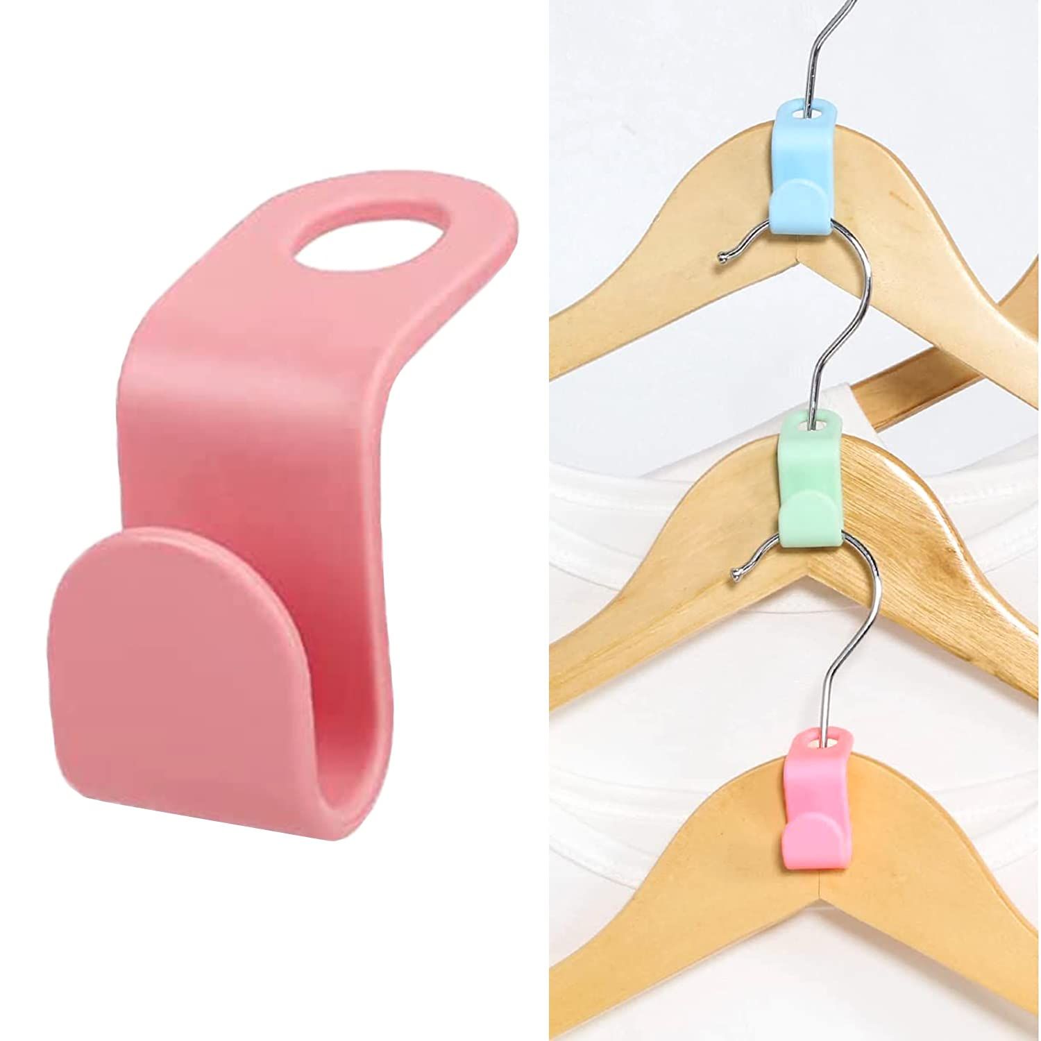 4pcs,Color random Hanger Connector Hooks Clothes Connection Cascading Hangers for Clothes Storage & Display in Closet or Store — image 5