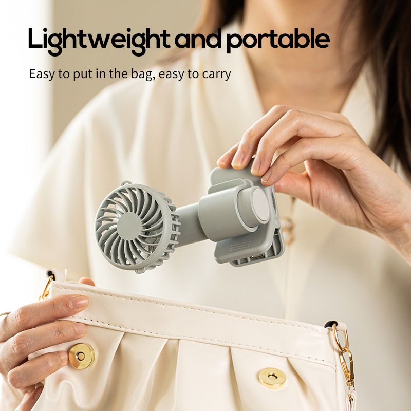 Apricot Portable Multifunctional Clip Fan DQ261 - 1000mAh Battery, 3-Speed, Quiet Cooling for Summer โ image 4