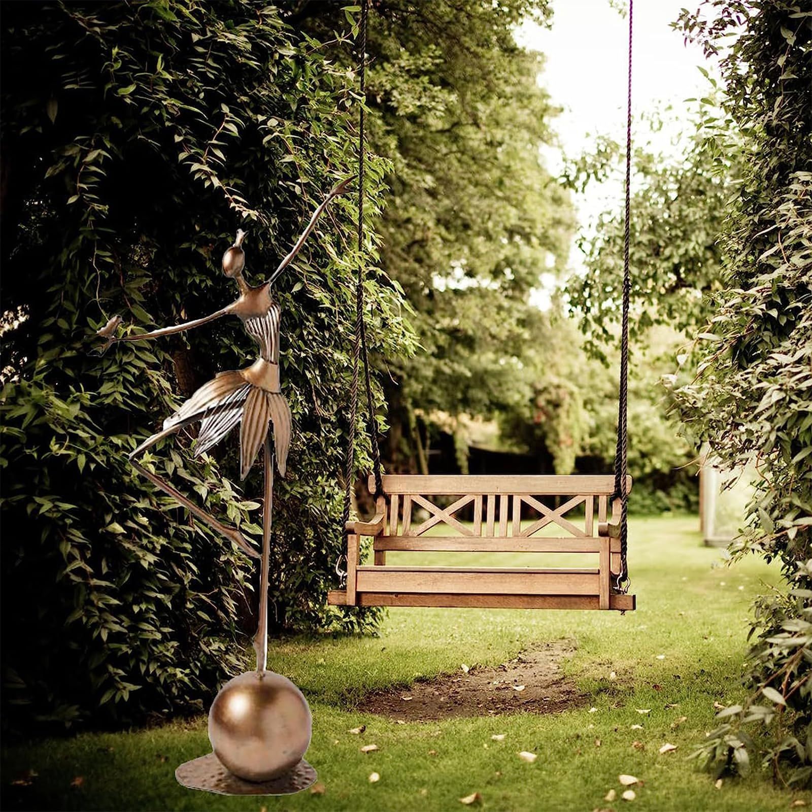 Garden Dancing Girl Figurine Metal Decoration Outdoor Sculpture Waterproof Art for Yard Lawn Pathway โ image 3