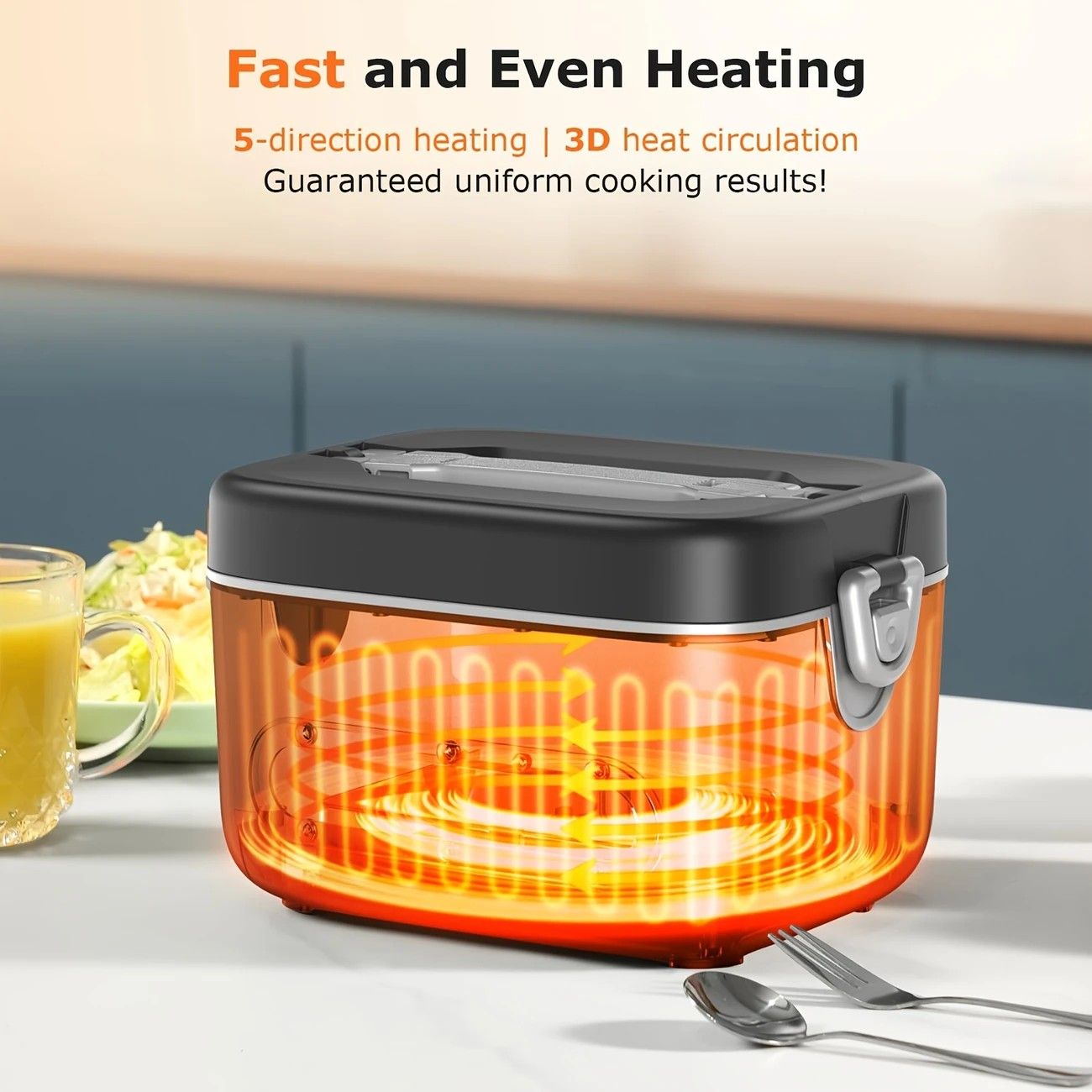 1.2L Electric Lunch Box 12000mAh Portable Food Warmer 5-Sided Heat Auto Temp AU — image 5