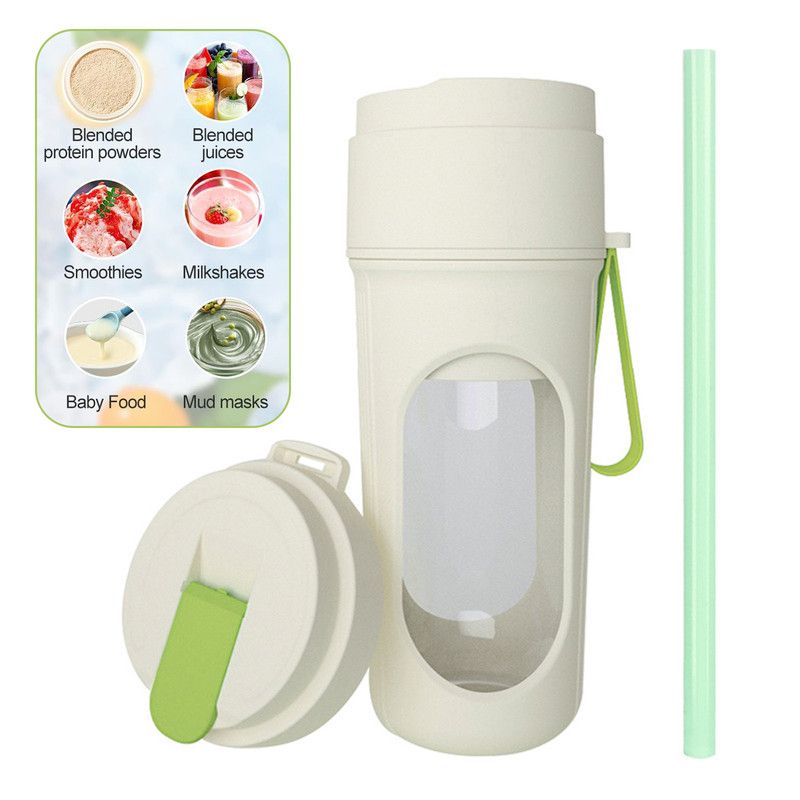 Portable Cordless Juicing Cup, Dual-Lid Design – 12-Blade Juicer, 1500mAh High Capacity, Compact Multi-Functional Portable Juicing Cup for Home Use – Green