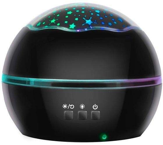 Galaxy Lamp Star Projector with Underwater Effect for Magical Atmosphere, Black — image 3