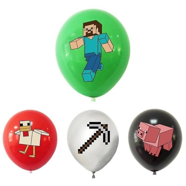 Minecraft Theme Happy Birthday Set Decoration Accessories Banner Pull Flag Cake Decorations Kit null none โ image 4