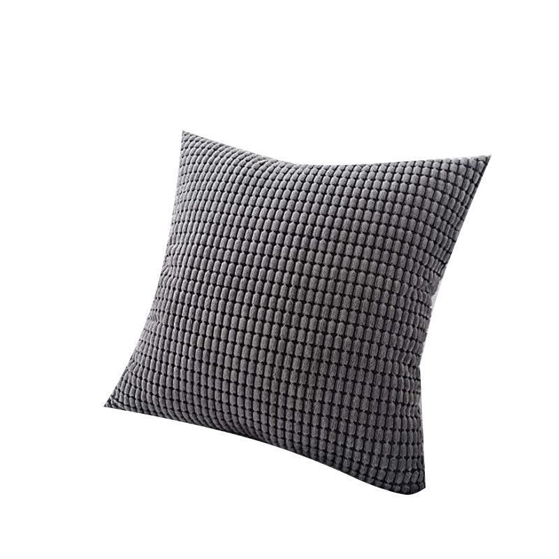 45 × 45 Plain Solid Colour Cushion Cover Decorative Pillow Case Home Multicoloured - Dark Grey