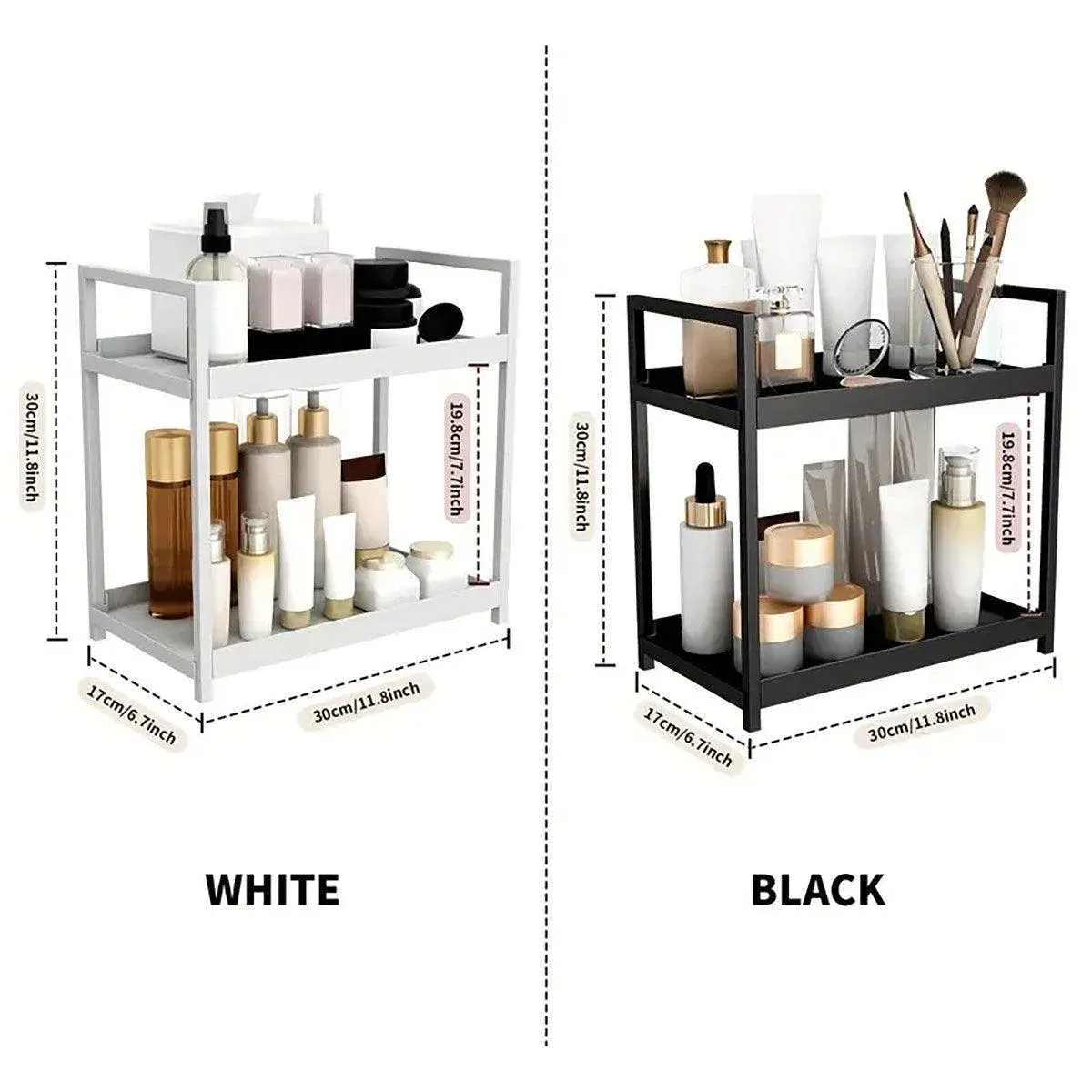 Multi-layer Cosmetic Storage Rack Desktop Organizer for Bathroom Dormitory Use - Black โ image 4