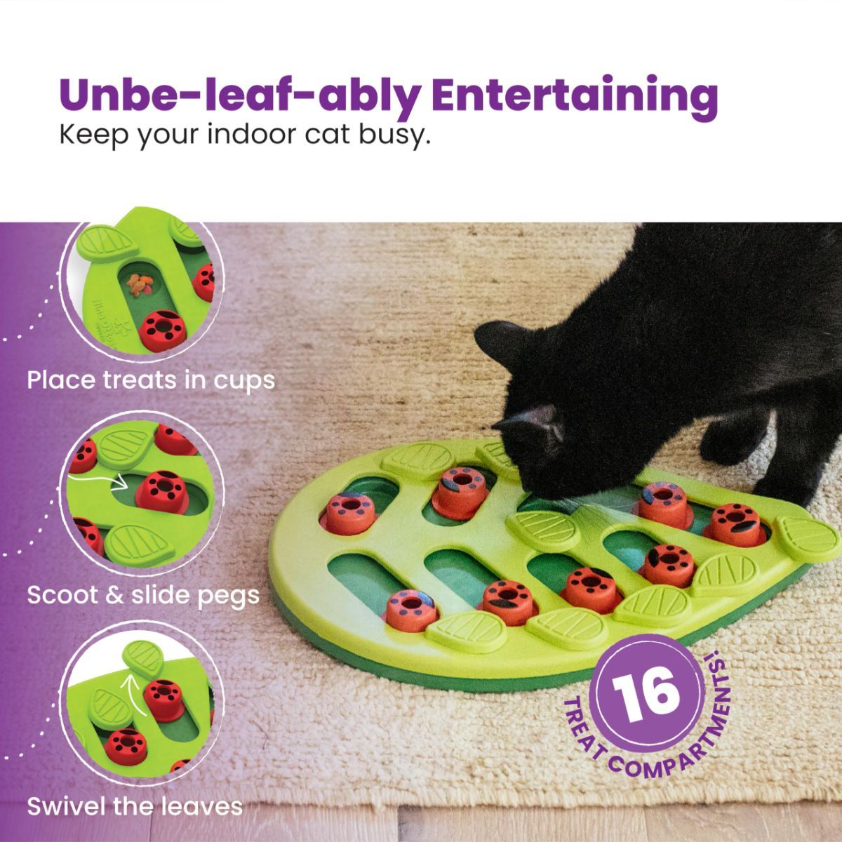 Cat Puzzle Feeder Indoor Cat Toy Interactive Treat Game Slow-Feeding Cat Toy โ image 6