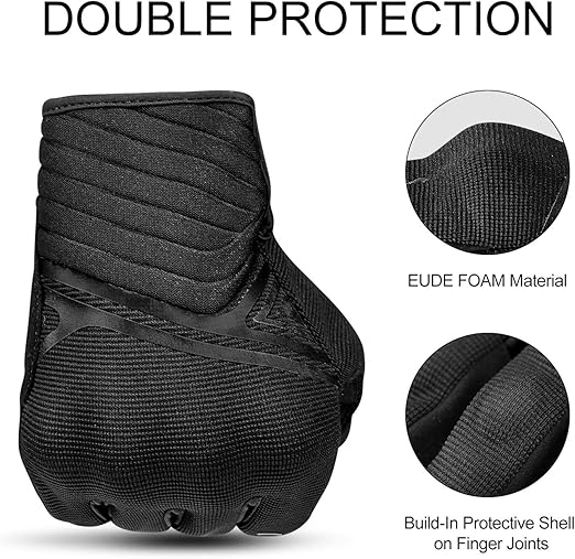 Breathable Mesh Motorcycle Gloves Touchscreen with TPR Palm Pad Hard Knuckle-Black-Large — image 2